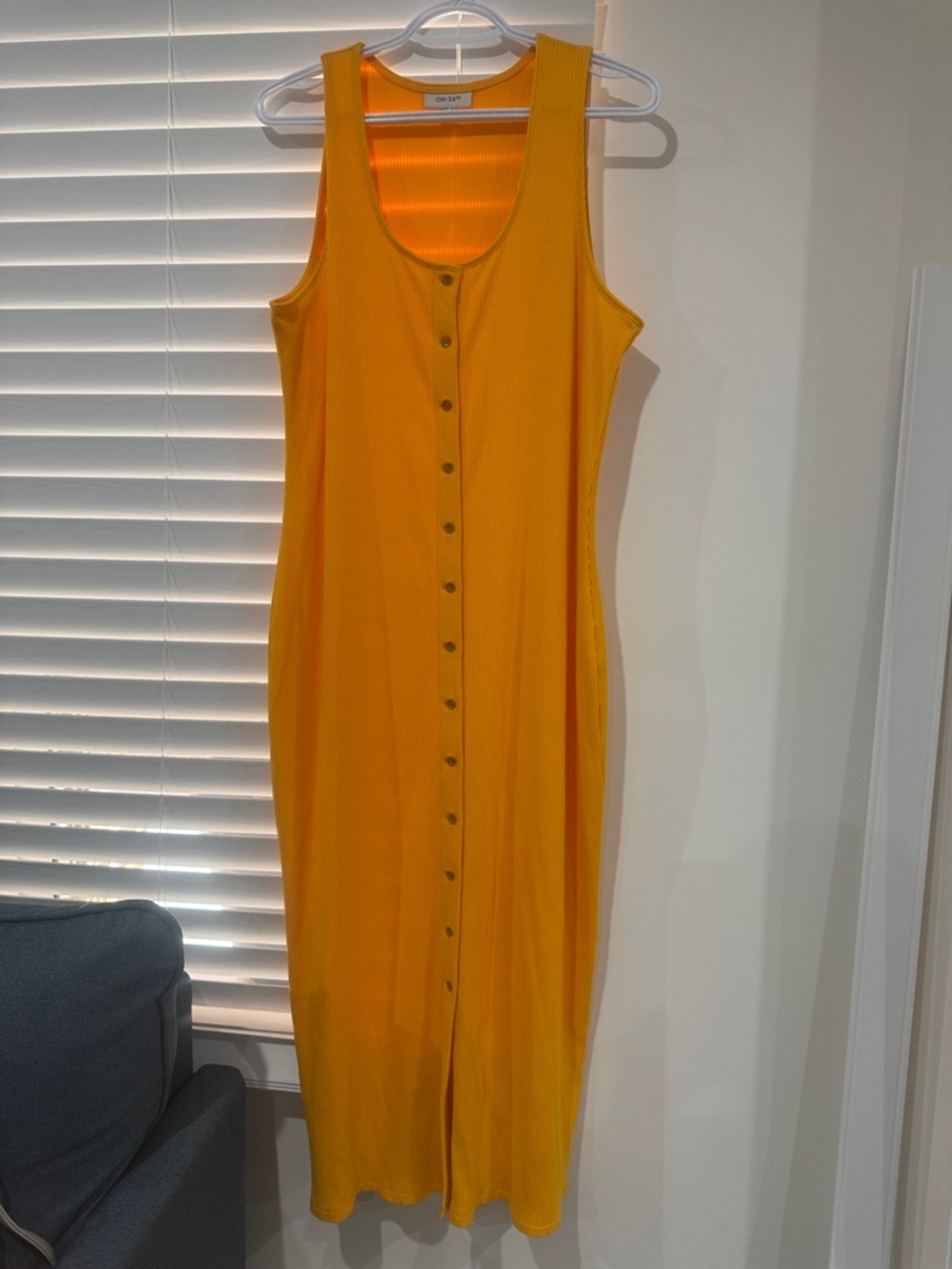 On/On Yellow Button-Front Maxi Tank Dress